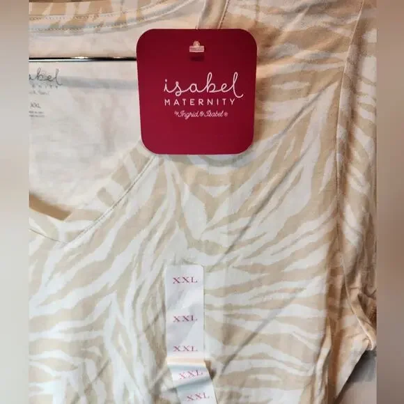 New Ingrid Maternity T-Shirt Animal Print V-Neck Tee Cool Lightweight Size XXL - Picture 3 of 7